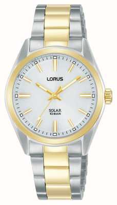 Lorus 运动型太阳能 100m（31mm）白色太阳纹表盘/双色不锈钢 RY506AX9