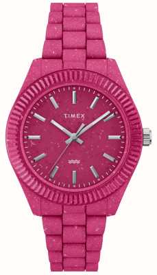 Timex 女士legacy ocean（37毫米）粉色表盘/粉色#tide ocean材质表带 TW2V77200