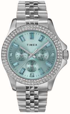Timex 女式 kaia（40毫米）蓝色表盘/不锈钢表链 TW2V79600