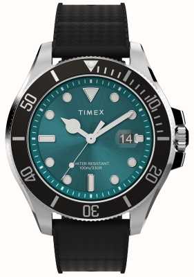 Timex Harbourside Coast（43毫米）绿色表盘/黑色硅胶表带 TW2V91700