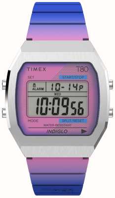 Timex 80（36毫米）数字表盘/紫色树脂表带 TW2V74600