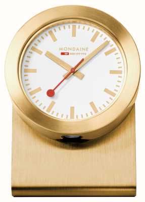 Mondaine Sbb 磁铁钟 (50 毫米) 白色表盘/金色铝制表壳 A660.30318.82SBG