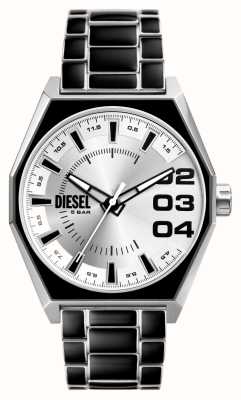 Diesel 男士刮刀（43mm）银色表盘/黑银不锈钢表链 DZ2195