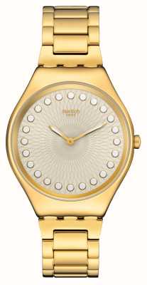 Swatch 气泡明亮（38毫米）香槟色表盘/金色不锈钢表链 SYXG126G
