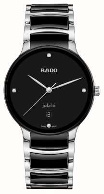 RADO Centrix 镶钻（39.5 毫米）黑色表盘 / 黑色陶瓷不锈钢表链 R30021712
