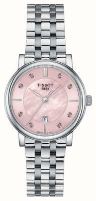 Tissot Carson Premium Lady（30毫米）粉色珍珠母贝表盘/不锈钢表链 T1222101115900
