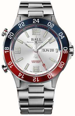 Ball Watch Company Roadmaster Marine GMT（42 毫米）银色表盘/钛金属和不锈钢表链 DG3222A-S1CJ-SL