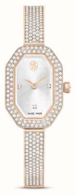 Swarovski 女式 dextera（20 毫米）银色表盘/镶水晶玫瑰金色不锈钢手链 5672987