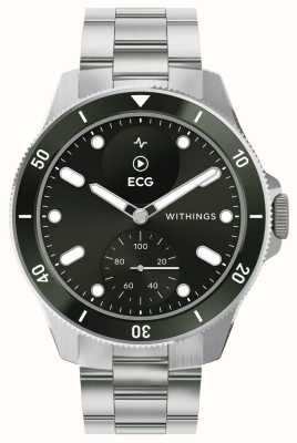 Withings Scanwatch nova - 经过临床验证的混合智能手表（42 毫米）绿色混合表盘 / 不锈钢 HWA10-MODEL 8-ALL-INT