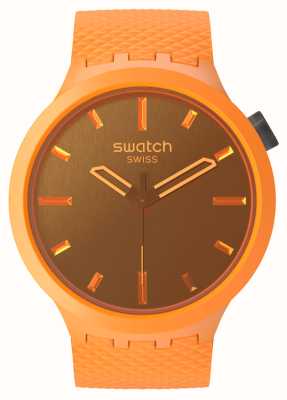 Swatch 碎橙（47mm）橙棕/橘色硅胶表带 SB05O102