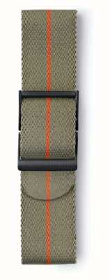 Elliot Brown 男士 22 毫米灰绿色织带，带橙色条纹 仅标准长度肩带 STR-N09