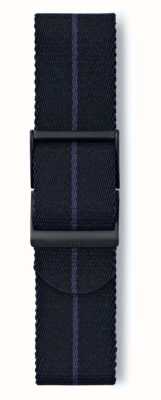 Elliot Brown 黑色织带蓝色条纹标准长度22mm仅带 STR-N16G