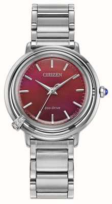 Citizen 女式 l arcly eco-drive（31 毫米）红色表盘/不锈钢表链 EM1091-67X