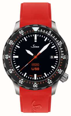 Sinn U50 Hydro sdr tegiment 5000m（41mm）黑色表盘/红色硅胶表带 1051.050 RED SILICONE