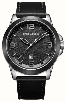 Police 悬崖石英日期（47 毫米）黑色表盘/黑色皮革表带 PEWJB2194540