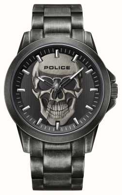 Police Flick 石英（47 毫米）黑色骷髅表盘/青铜色不锈钢表链 PEWJG2194801