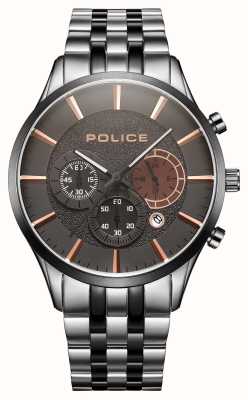 Police Cage石英多功能（44毫米）棕色计时表盘/不锈钢表链 PEWJI2194341
