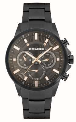 Police Kismet 石英计时码表（47 毫米）黑色表盘/黑色不锈钢表链 PEWJK2195101