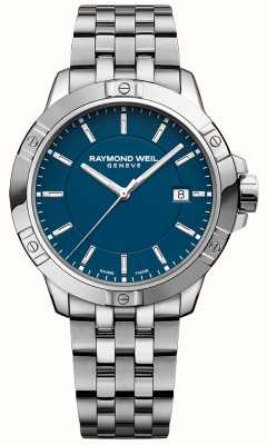 Raymond Weil Tango 经典石英（41 毫米）蓝色表盘/不锈钢表链 8160-ST-50041