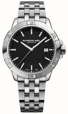 Raymond Weil Tango 经典石英（41 毫米）黑色表盘/不锈钢表链 8160-ST-20041