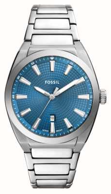 Fossil 男士everett（42毫米）蓝色表盘/不锈钢表链 FS6054