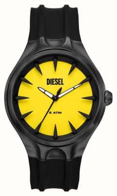 Diesel 男士 vert (44mm) 黄色表盘/黑色硅胶表带 DZ2201