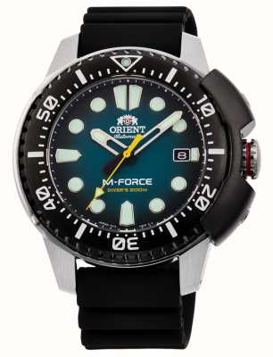 Orient M-force 自动腕表 (47.3) 绿松石色 fumé 表盘 / 黑色橡胶表带 RA-AC0L04L