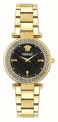 Versace Reve（35毫米）黑色表盘/金色不锈钢表链 VE8B00624