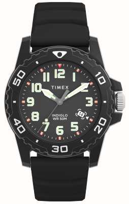 Timex 潜水员款式（42毫米）黑色表盘/黑色硅胶表带 TW5M61200
