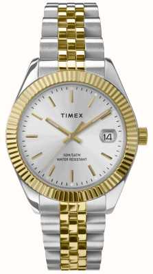 Timex Legacy（34 毫米）银色表盘/双色不锈钢表链 TW2W49700