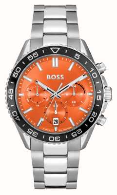BOSS 男士跑者 (43mm) 橙色计时表盘/不锈钢表链 1514162