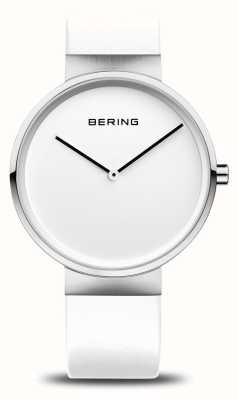 Bering 经典（39毫米）白色表盘/白色皮表带 14539-604