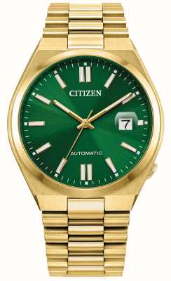 Citizen Tsuyosa 自动上链 / 太阳射线绿色表盘 / 金色不锈钢表带 NJ0152-51X