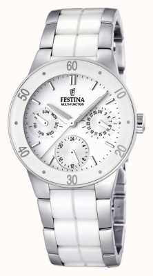 Festina 女士白色陶瓷不锈钢多表盘腕表 F16530/1