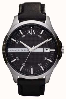 Armani Exchange 男装 |黑色表盘|黑色皮表带手表 AX2101