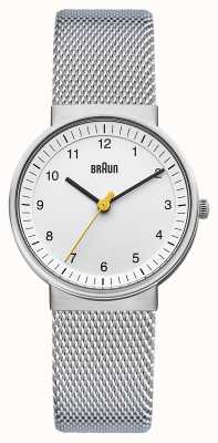 Braun 女士手表 |不锈钢网带|白色表盘| BN0031WHSLMHL
