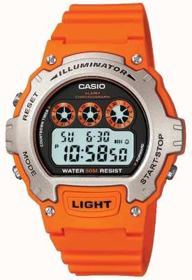 Casio 运动警报器男女通用照明计时码表 W-214H-4AVEF