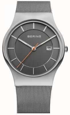 Bering 男士 |不锈钢网带|灰色表盘| 11938-007