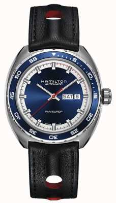 Hamilton 美国经典泛欧日历自动腕表（42毫米）蓝色表盘/黑色皮表带+北约表带 H35405741