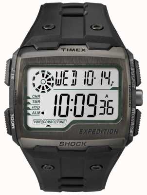 Timex 男士格子震动闹钟计时码表全黑 TW4B02500