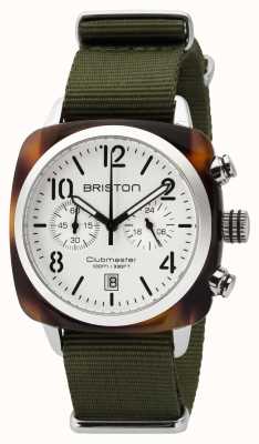 Briston 男士 clubmaster 经典醋酸纤维 chrono 玳瑁白色 16140.SA.T.2.NGA