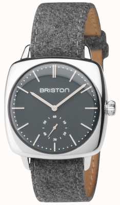 Briston 男士 clubmaster 复古灰色表盘灰色织物表带 17440.PS.V.17.LFG