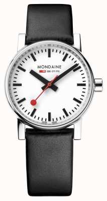 Mondaine Evo2 30 毫米黑色纯素皮革表带手表 MSE.30110.LBV