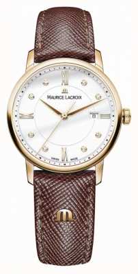 Maurice Lacroix 女士 eliros 棕色皮表带镀金表壳 EL1094-PVP01-150-1