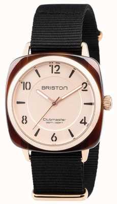 Briston Clubmaster 别致的黑色表带金色表盘 18536.PRA.T.6.NB