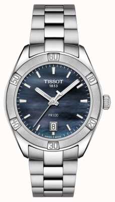 Tissot 女士 pr 100 运动别致 36 毫米不锈钢蓝色 T1019101112100