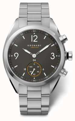 Kronaby 41毫米顶尖黑色表盘不锈钢表链a1000-3113 S3113/1