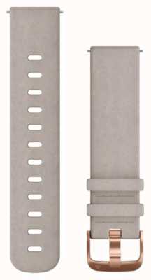 Garmin 快速释放表带（20 毫米）灰色绒面革/玫瑰金硬件 - 仅表带 010-12691-07