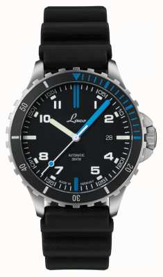 Laco Atlantik 自动上链腕表（42 毫米）黑蓝表盘 / 黑色橡胶表带 862108