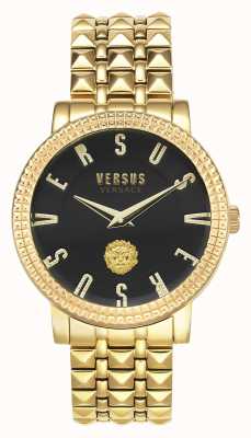 Versus Versace |妇女的pigalle |金色调手链|黑色表盘| VSPEU0519